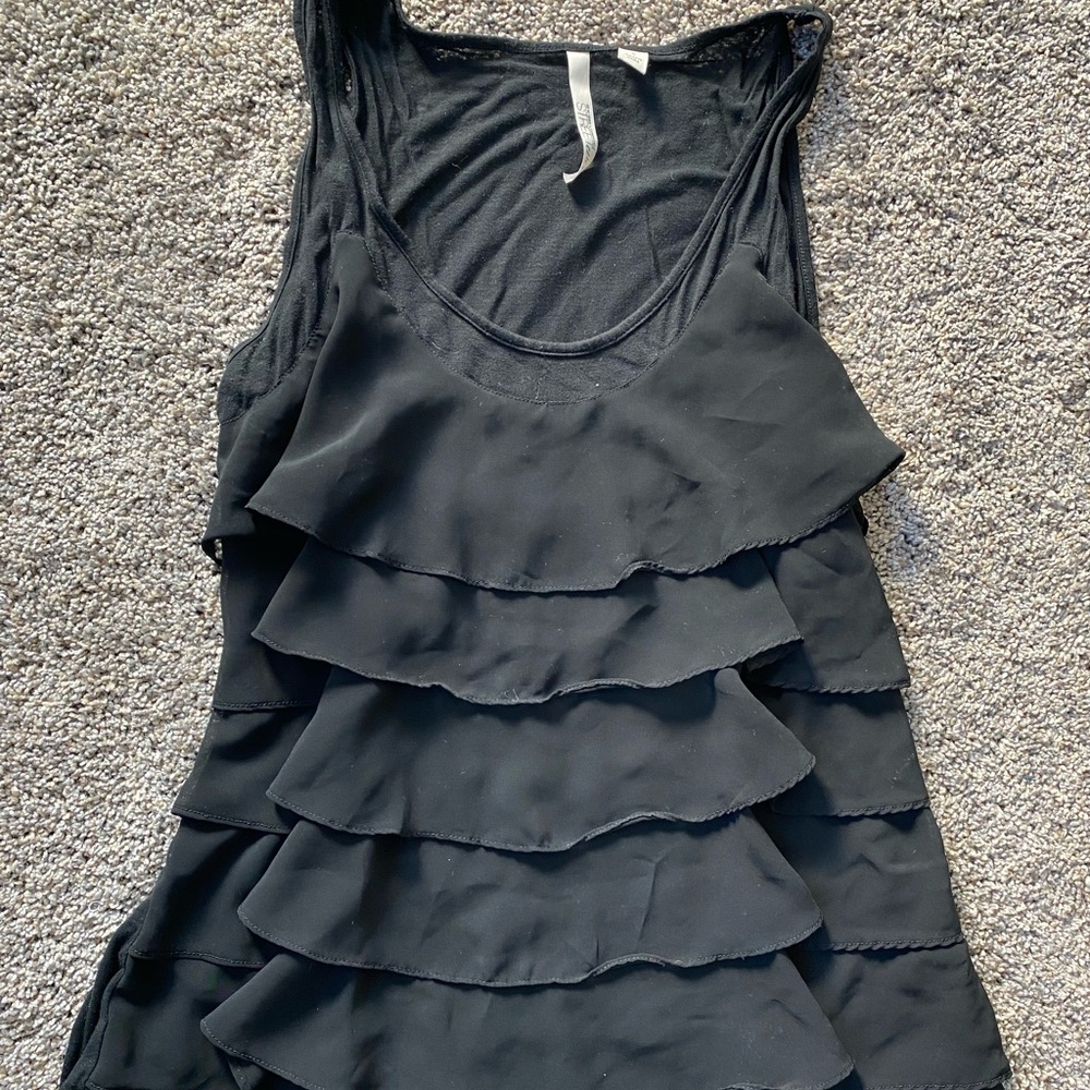 New York and Company Layered Tank Black Size S